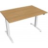 Pracovný stôl Motion, ZO, 2S, 120x70,5-120,5x80 cm, dub/biela - 1 kus - 1 KS - základné - 60 mesiacov - 80 cm - elektrický polohovateľný - stôl - cm - Hobis - 120 cm - Motion - 70,5 - 120,5 cm - dub/b