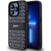 DKNY PU Leather Repeat Pattern Tonal Stripe Apple iPhone 15 Pro Black DKHCP15LPRTHSLK