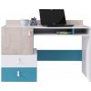MB Študentský písací stôl Saturn - biela / modrá