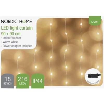 DELTACO LGT-120 NORDIC HOME Vianočné osvetlenie záves IP44 90x90cm