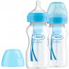 Dr Brown's options Wide neck anti colic plastová modrá so silikón cumľom level 1 1 ks 270ml
