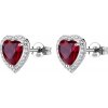Brosway Strieborné srdiečkové náušnice Fancy Passion Ruby FPR142