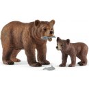 Figúrka a zvieratko Schleich Medvědice Grizzly s mládětem