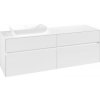 VILLEROY & BOCH Collaro závesná skrinka pod umývadlo na dosku (umývadlo vľavo), 4 zásuvky, 1600 x 500 x 548 mm, White Matt, C12100MS