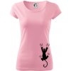 Mačka visiaca - Dámske tričko Pure - S ( Ružová )
