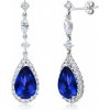 SOFIA strieborné náušnice so zirkónmi čírej a modrej farby COEZB49035