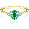 Zásnubný prsteň SAVICKI: žlté zlato, smaragd, diamanty - SAVR59732 Y SZM