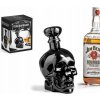 014710 MM Sklenená fľaša na alkohol - Čierna lebka 750 ml