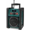 NEDIS digitální rádio/ stolní provedení/ výkon 15W/ DAB+/ FM/ Bluetooth/ IP65/ napájení z baterie/síťové/ černo-zelené