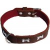 COBBYS PET Obojok z originálnej kože zdobený kostičkami 35cm/25mm hnedý