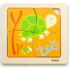 VIGA Drevené puzzle Korytnačka 4 dieliky