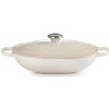 Le Creuset - Liatinový hrniec plytký- podlhovastý 31 cm / 3,4l - Meringue, béžový