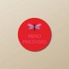 Nažehľovacie menovky na oblečenie (Kopírovat) - 2ks, Kruh 2,3 × 2,3 cm, Motýľ, Červená