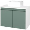 Dreja Skrinka pod umývadlo VISIT SZD2 70 (umývadlo Gladi) - N01 Biela lesk / Úchytka T33 - čierna mat / M18 Mint mat