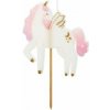 PartyDeco Narodeninová sviečka Jednorožec, 9 cm, mix