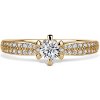 Florence Side Stones | Zásnubný prsteň so stredovým kameňom 0.25 ct, žlté zlato, s diamantmi 58