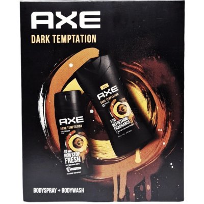Axe Dark Temptation Pánska darčeková kazeta 250 ml sprchový gél + 150 ml sprejový deodorant