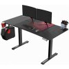 ULTRADESK Herný stôl LEVEL V2 RED, 140x68cm, 72-117cm, elektricky nastaviteľná výška, s XXL podložk UDESK-LVA-RD