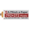 Waveshare 5.79inch E-Paper (B) raw display, e-ink display, 792x272, Red/Black/White, SPI Communication