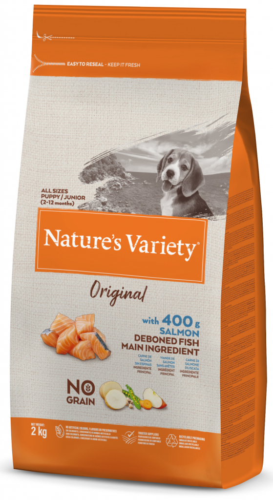 Nature\'s Variety original no grain junior dog s lososom 2 kg