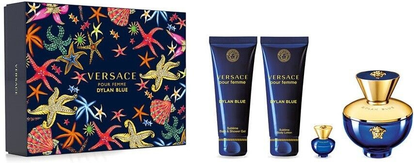 Versace Pour Femme Dylan Blue – EDP 100 ml + telové mlieko 100 ml + sprchový gél 100 ml + EDP 5 ml