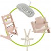 Akčný set STOKKE TRIPP TRAPP STOLIČKA Serene pink + Baby set + novorodenecká sada + pásy