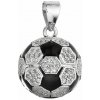 Strieborný prívesok futbalová lopta 14064.1 crystal