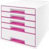 LEITZ Zásuvkový box Leitz WOW metalický ružový (ES521423)