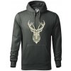 Jeleň kresba - Mikina pánska Cape s kapucňou - 3XL ( Tmavá bridlica (sivá so zeleným nádychom) )