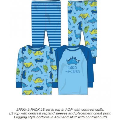 Minoti pyžamo chlapecké 2pack, Minoti, 2PJ 02, modrá