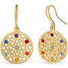 CRYSTalp Štýlové pozlátené náušnice s kryštálmi Chakra Flower 40191.MLT.G