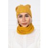 Dámsky set čiapka a nákrčník MIK139 okrový