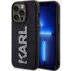 Karl Lagerfeld 3D Rubber Glitter Logo Karl Zadní Kryt pro iPhone 15 Pro Max Black