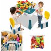 ACXIN 6 v 1 detský stôl stolička set aktivity stôl set detský stôl remeslo stôl s 2 stoličky a 163 stavebné bloky multifunkčné (s blokmi)