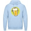 AWDis Hoodie Mikina - Dizajn - Smrtka v pivnom pohári - Nebeská modrá - XXL - Pánske