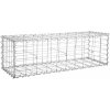 Gabiónový kôš, záhradná dekoračná stenová priečka, 100 cm, strieborná farba