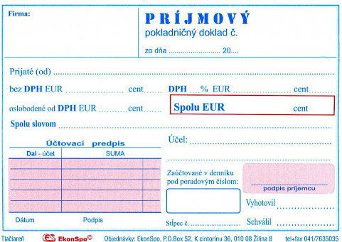 EkonSpo ES 1021 Príjmový pokladničný doklad s DPH samoprepis od 2,45 € -  Heureka.sk
