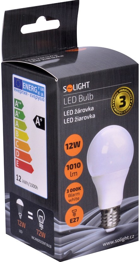 Solight LED žiarovka klasický tvar 12W E27 270° 1010lm