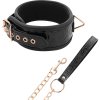 Begme - black edition premium vegan leather collar with neoprene lining
