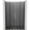 Mexen Velar Duo, posuvné sprchové dvere do otvoru 150 cm, 8mm šedé sklo, brúsená oceľ, 871-150-000-42-97