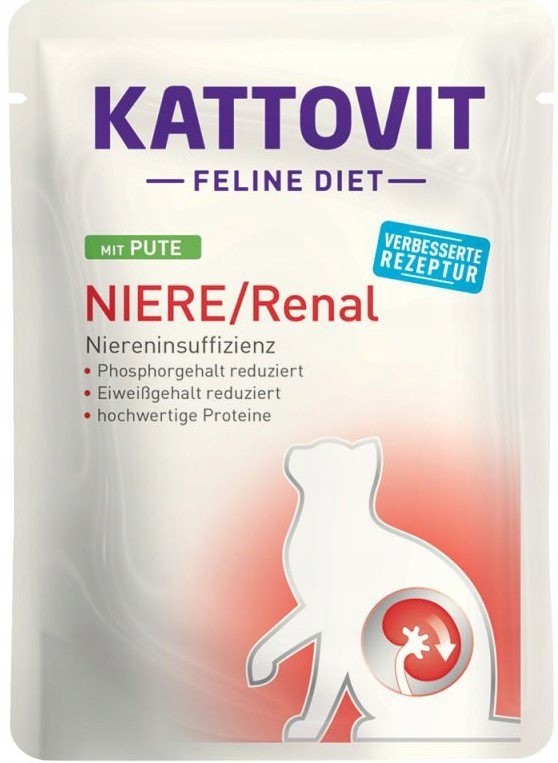 KATTOVIT Feline Diet Niere Renal s morčacím 85 g