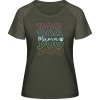 MyMate Predĺžené Tričko MY120 - Farebný nápis DOG Mama - Olive / Heather Olive - XL - Dámske