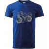 Športová motorka - Klasické pánske tričko vyššej gramáže - XS ( Kráľovská modrá )