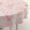 Biante Bavlnený okrúhly obrus Sandra SA-633 Ružové čerešňové kvety na bielom Ø 50 cm