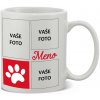 Hrnček s fotkou rámik Labka koláž červený 350 ml FOTOpošta