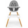 Stolička na kŕmenie 2v1 drevená s táckou, stolík Malmo Grey Milly Mally