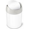 Simplehuman Mini odpadkový kôš na stôl, 1,5 l, biela oceľ, CW2079