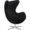 Nábytek PEGAS Křeslo Vejce Velvet černé/stříbrná základna