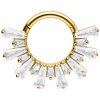 Wildcat Crystal Sunray Septum Clicker - titánový piercing zlatý 1,2 × 8 mm