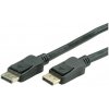 Kábel DisplayPort M/M 15m, 4K@60Hz, DP v1.2, 21.6Gbit/s, aktívny, jednosmerný, čierny, pozl. konekt.